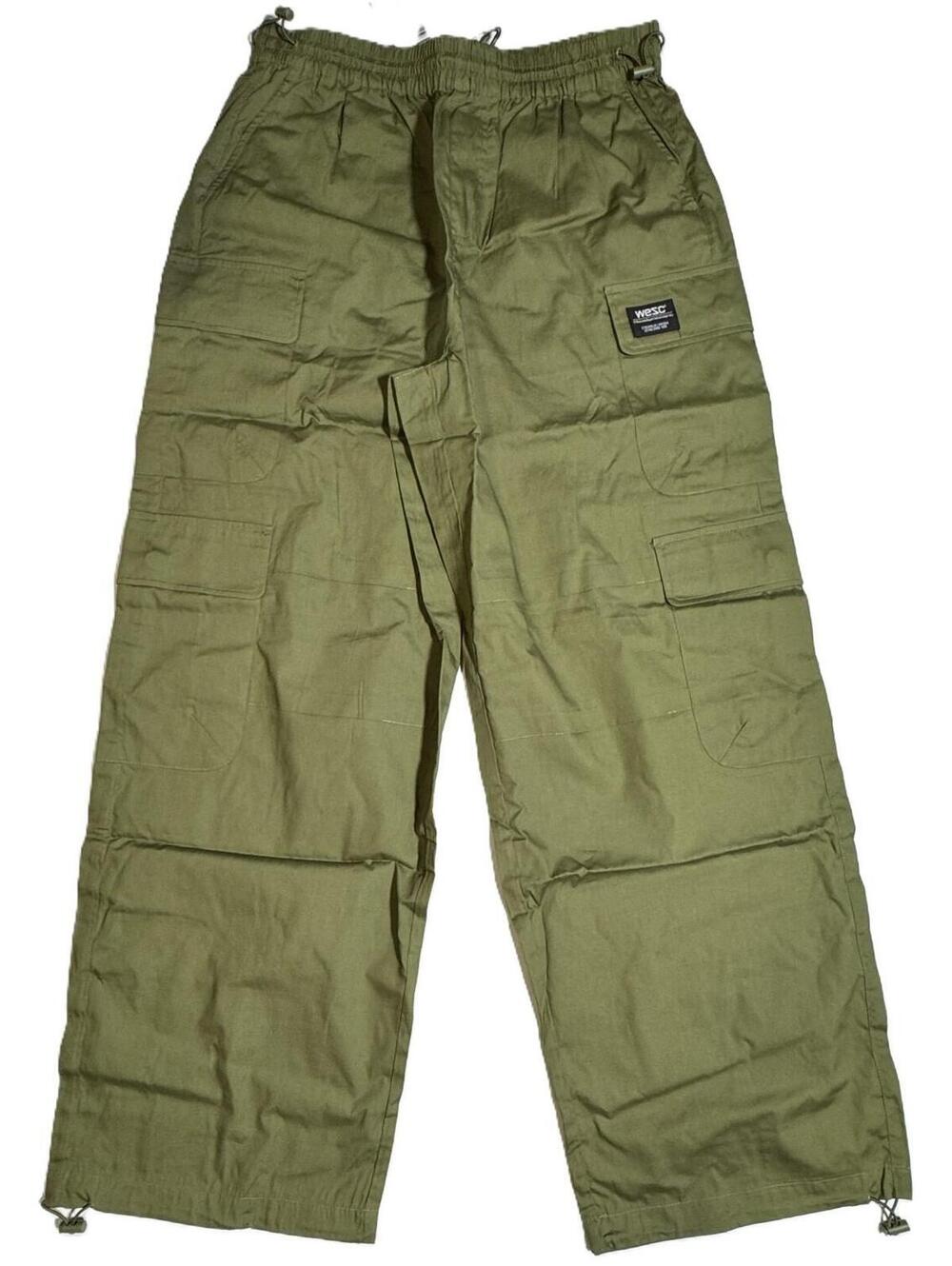 WESC Olive Green Parachute Utility Cargo Pants Unisex Mens S/ Womens M - NWT